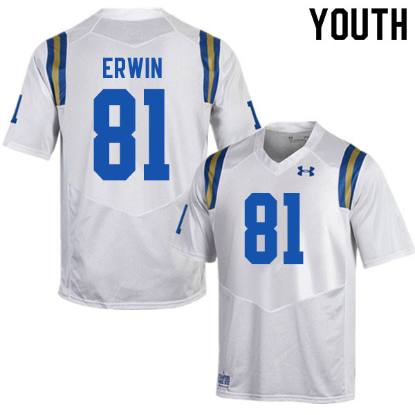 Youth #81 Jaylen Erwin UCLA Bruins College Football Jerseys Sale-White - Click Image to Close